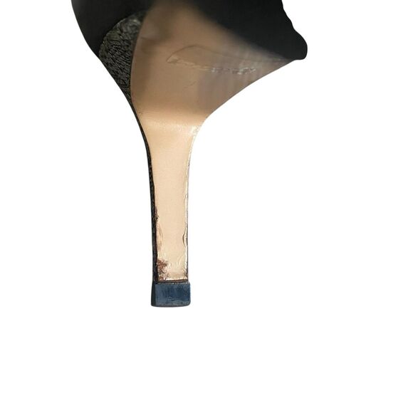 Max Mara Open Peep Toe Dressy Pumps 9.5 EU 40 Black Leather Heel 3” Made Italy - Picture 12 of 12